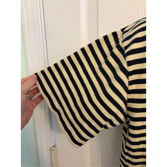 Polo by Ralph Lauren Y2K Yellow and Navy Striped Polo Shirt. Size Medium - Picture 5 of 6